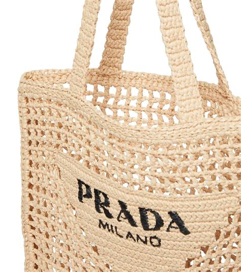 small raffia tote bag prada|prada beach bag raffia.